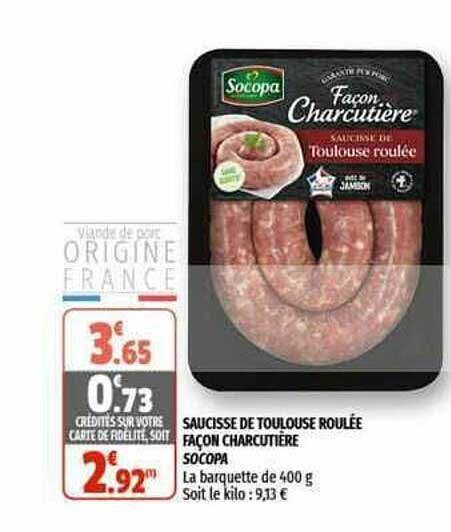 saucisse de toulouse roulée façon charcutière socopa