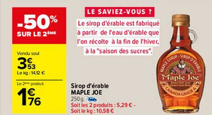 sirop d'érable maple joe