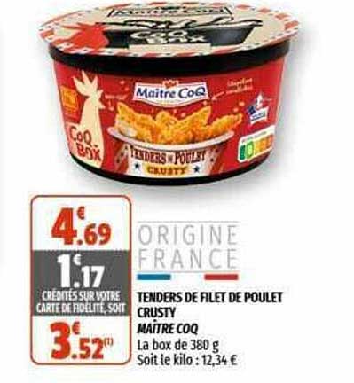 tenders de filet de poulet crusty maître coq