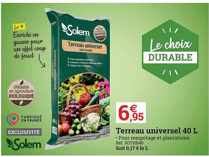 terreau universel 40 l solem