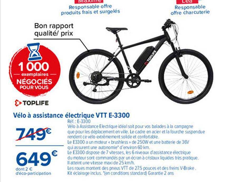 vélo à assistance électrique vtt e-3300