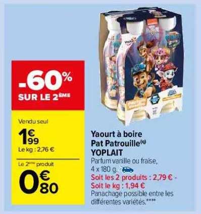 yaourt à boire pat patrouille yoplait