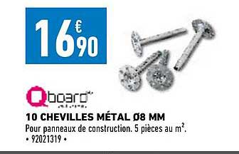 10 chevilles métal ø8 mm