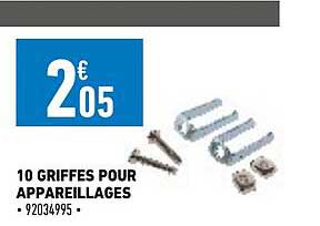 10 griffes pour appareillages