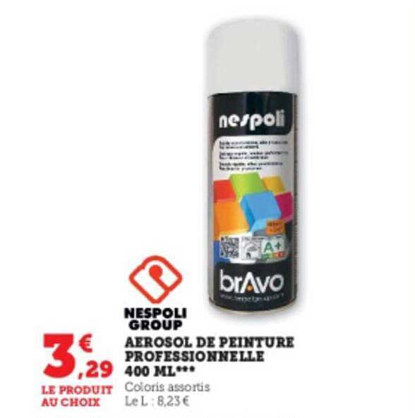 aerosol de peinture professionnelle 400 ml nespoli group