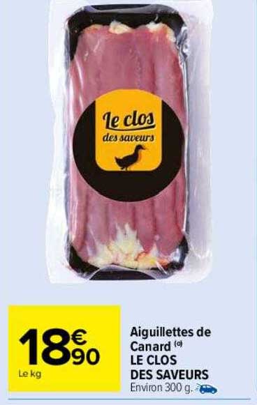 aiguillettes de canard le clos des saveurs