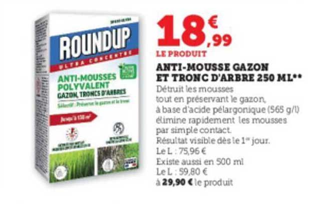 anti-mousse gazon et tronc d'arbre 250 ml