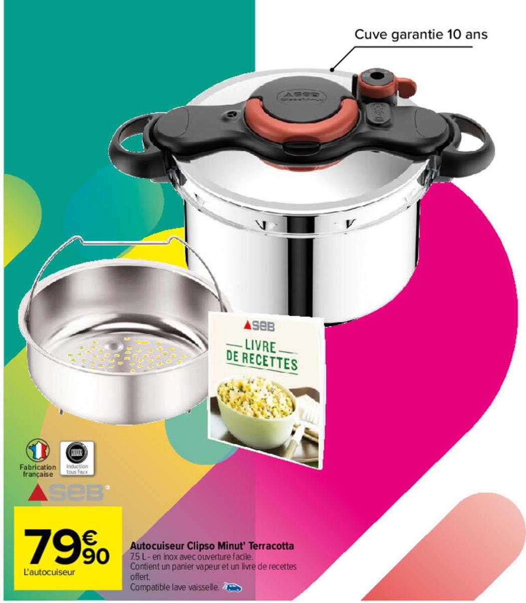 Autocuiseur Clipso Minut' Terracotta Seb