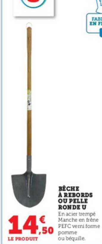 bêche à rebords ou pelle ronde u