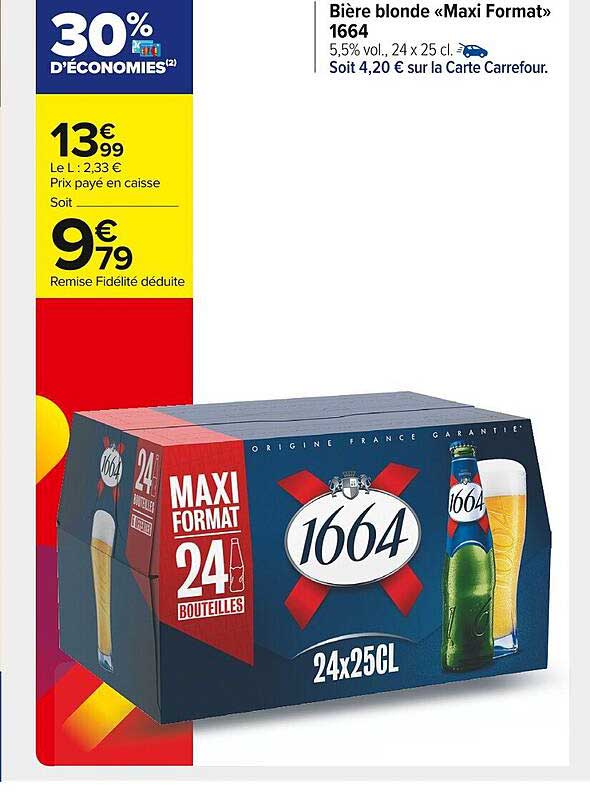 bière blonde maxi format 1664