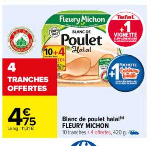 blanc de poulet halal fleury michon