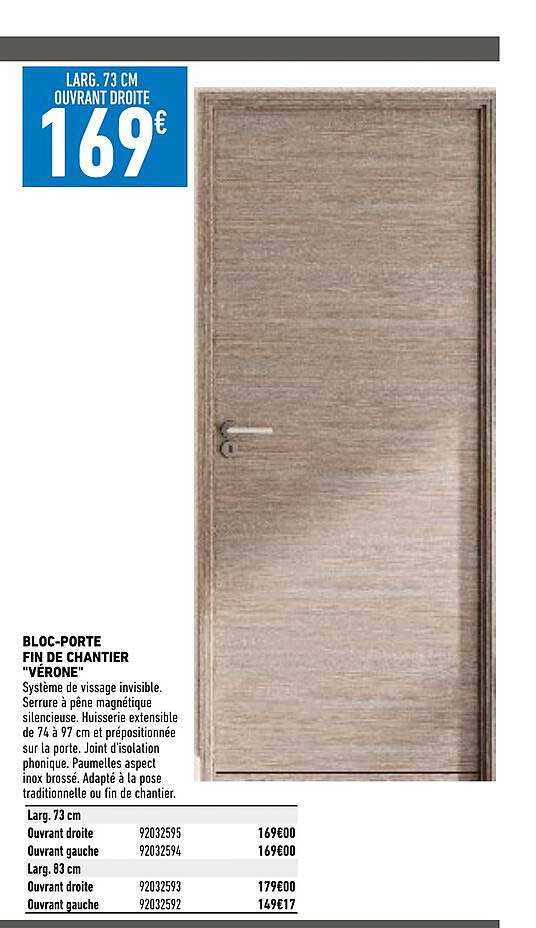 bloc-porte fin de chantier "vérone"