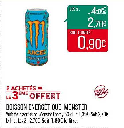 Boisson énergétique Monster