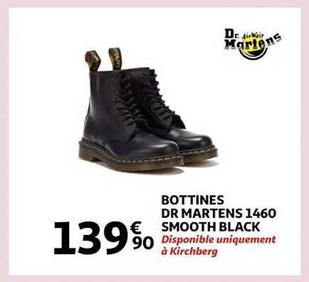 bottines dr martens 1460 smooth black