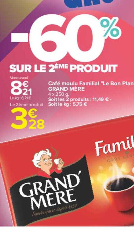 café moulu familial "le bon plan grand mère