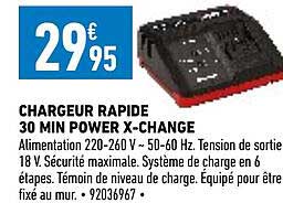 chargeur rapide 30 min power x-change