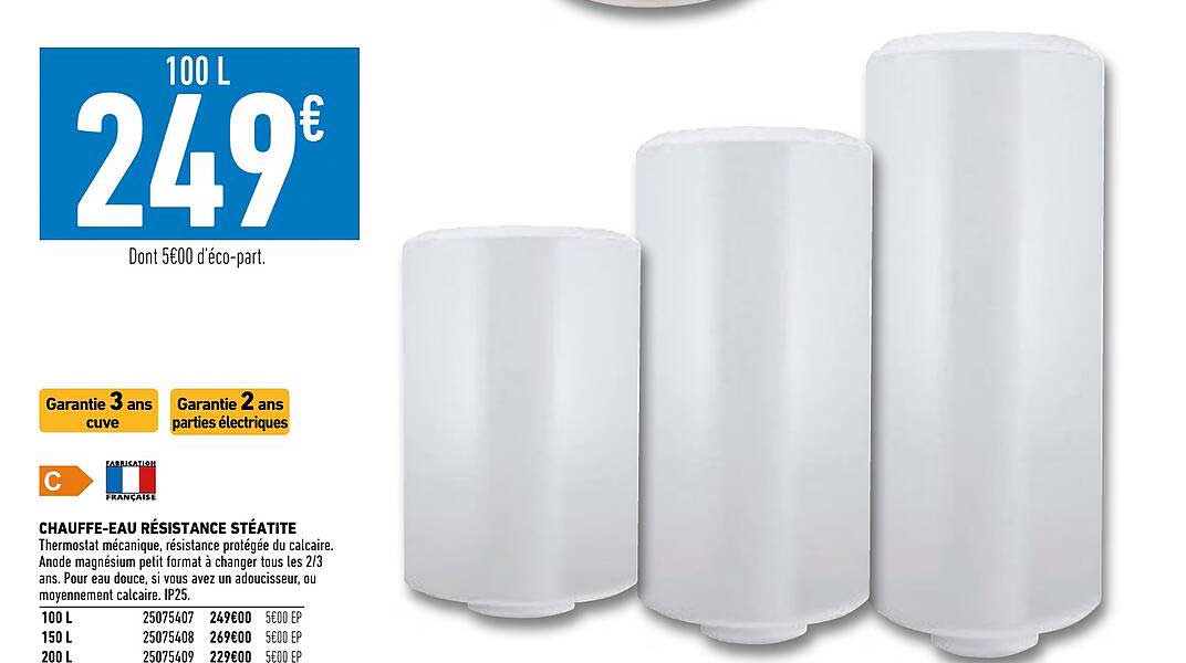 chauffe-eau résistance stéatite