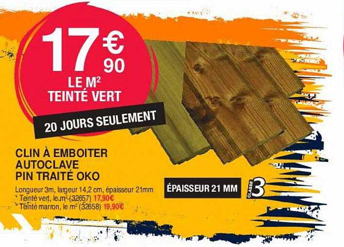 clin à emboîter autoclave pin traîté oko