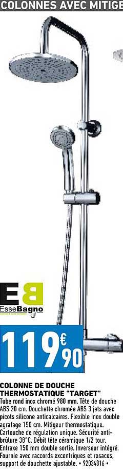 colonne de douche thermostatique "target"