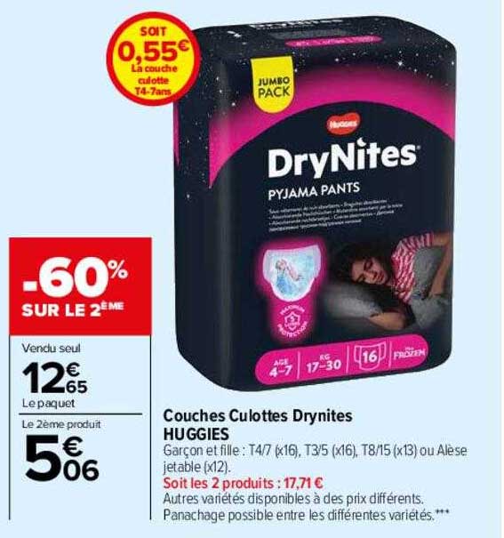 Couches Culottes Drynites Huggies