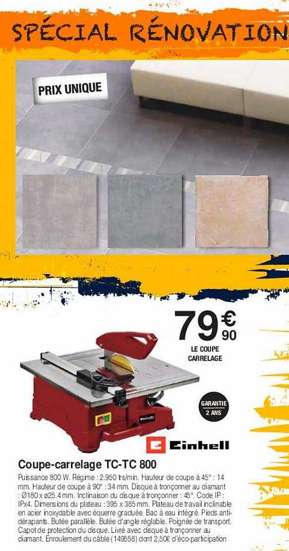 coupe-carrelage tc-tec 800 einhell