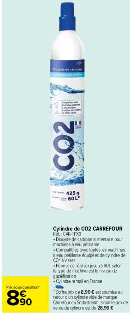 cylindre de co2 carrefour