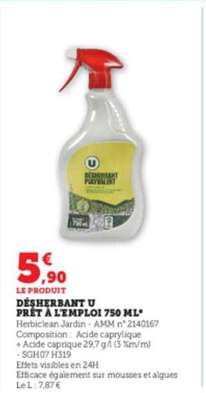 désherbant u prêt à l'emploi 750 ml