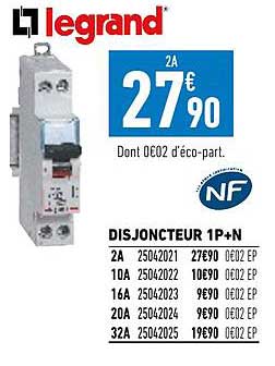 disjoncteur 1p+n legrand