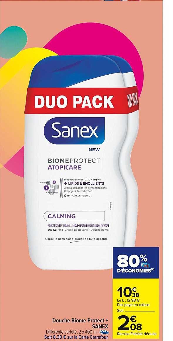 douche biome protect+ sanex