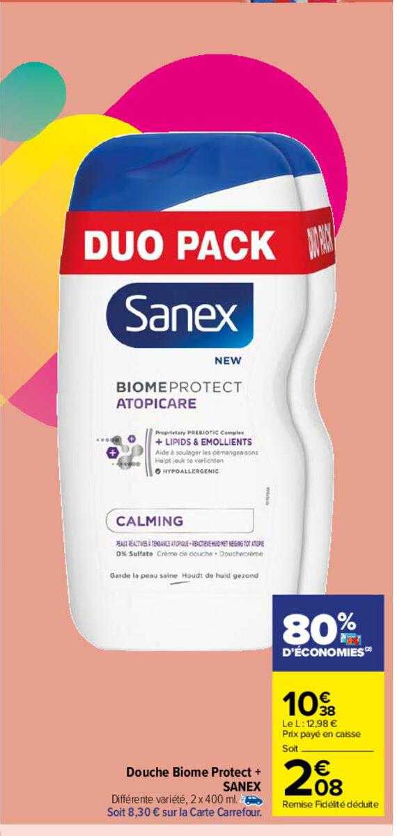 douche biome protect sanex