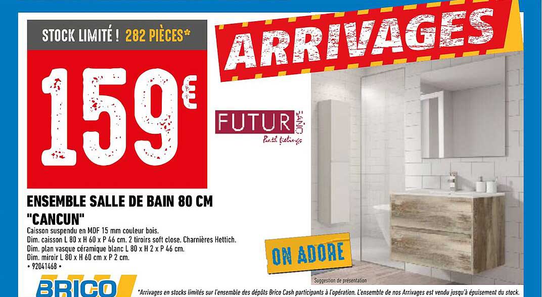 Ensemble Salle De Bain 80 Cm "cancun"