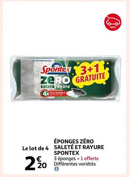 éponges zéro saleté et rayure spontex