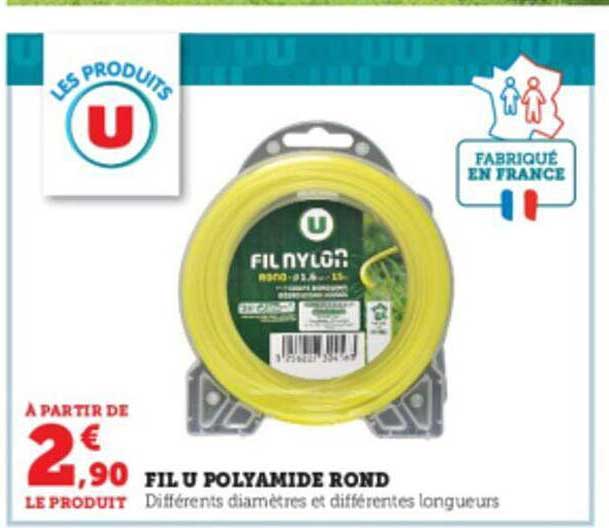 fil u polyamide rond