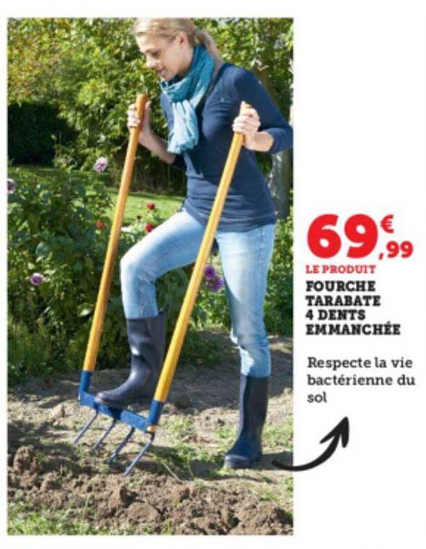 fourche tarabate 4 dents emmanchée