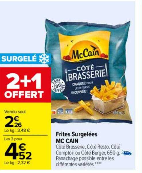 frites surgelées mc cain