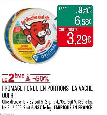 fromage fondu en portions la vache qui rit