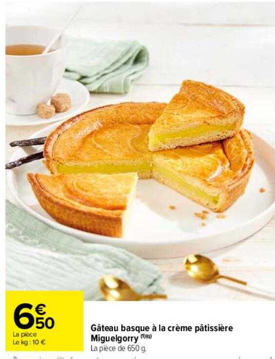 gâteau basque à la crème pâtissière miguelgorry