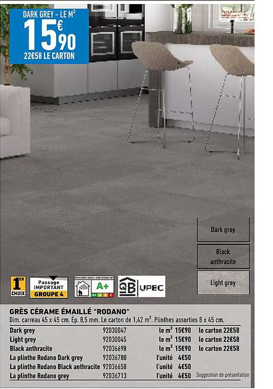 grès cérame émaillé "rodano"