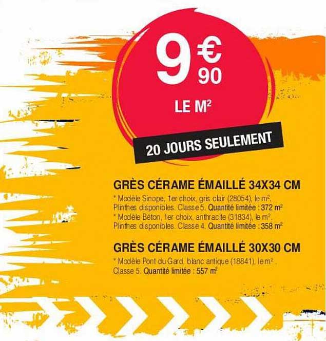 grès cérame émaillé 34x34 cm, grès cérame émaillé 30x30 cm