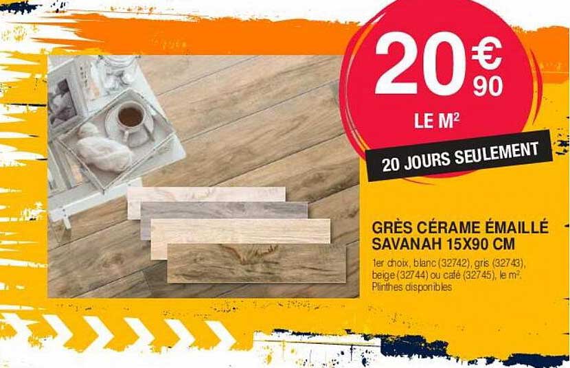 grès cérame émaillé savanah 15 x 90 cm