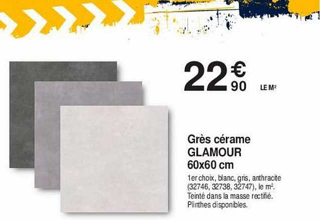 grès cérame glamour 60 x 60 cm