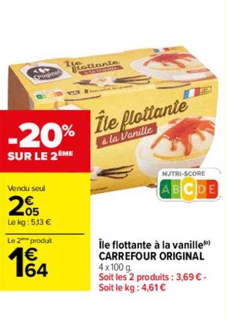 île flottante à la vanille carrefour original