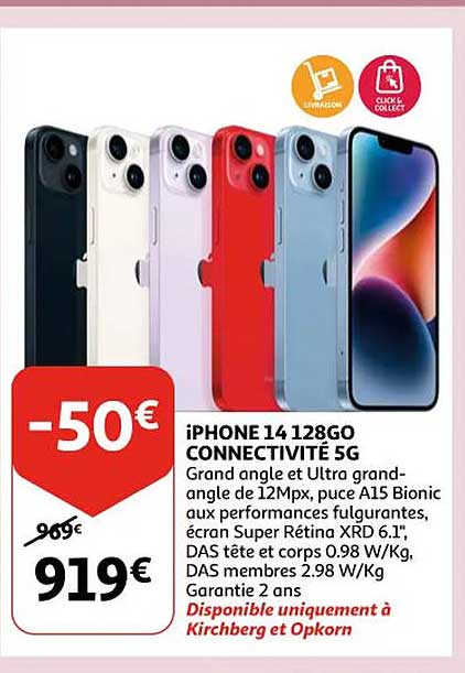 iphone 14 128go connectivité 5g