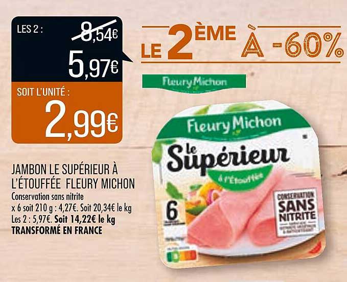 jambon le supérieur à l'étouffée fleury michon
