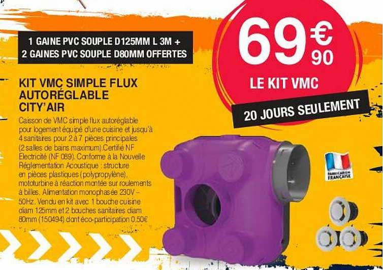 kit vmc simple flux autoréglable city' air