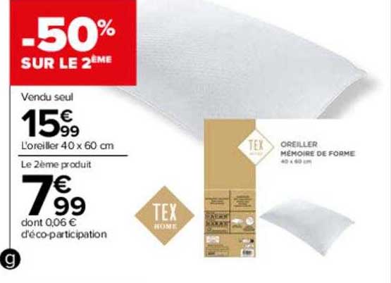 l'oreiller 40 x 60 cm tex home