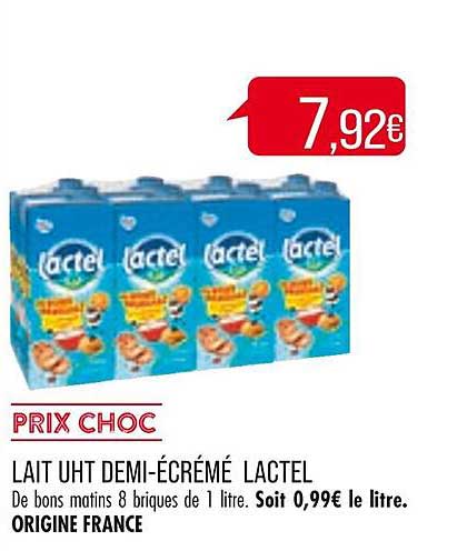 lait uht demi-écrémé lactel