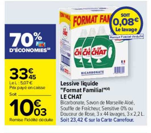 lessive liquide "format familial" le chat