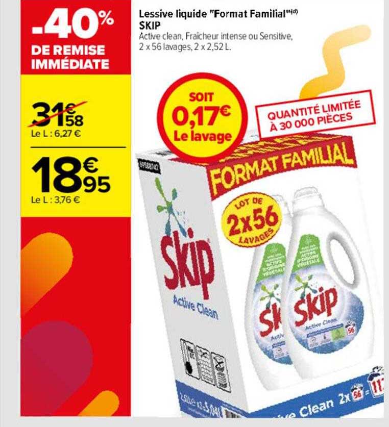 lessive liquide "format familial" skip