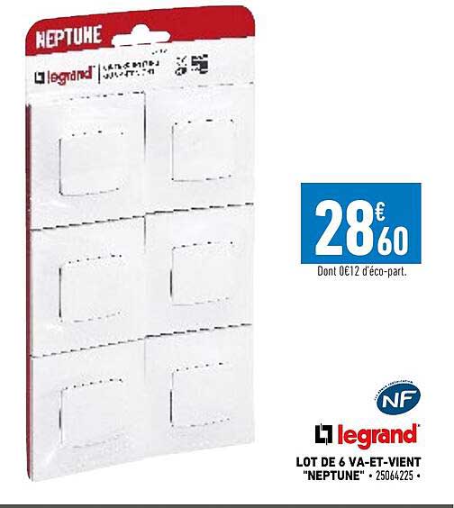 lot de 6 va-et-vient "neptune" legrand